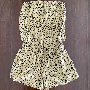Aritzia cheetah strapless romper